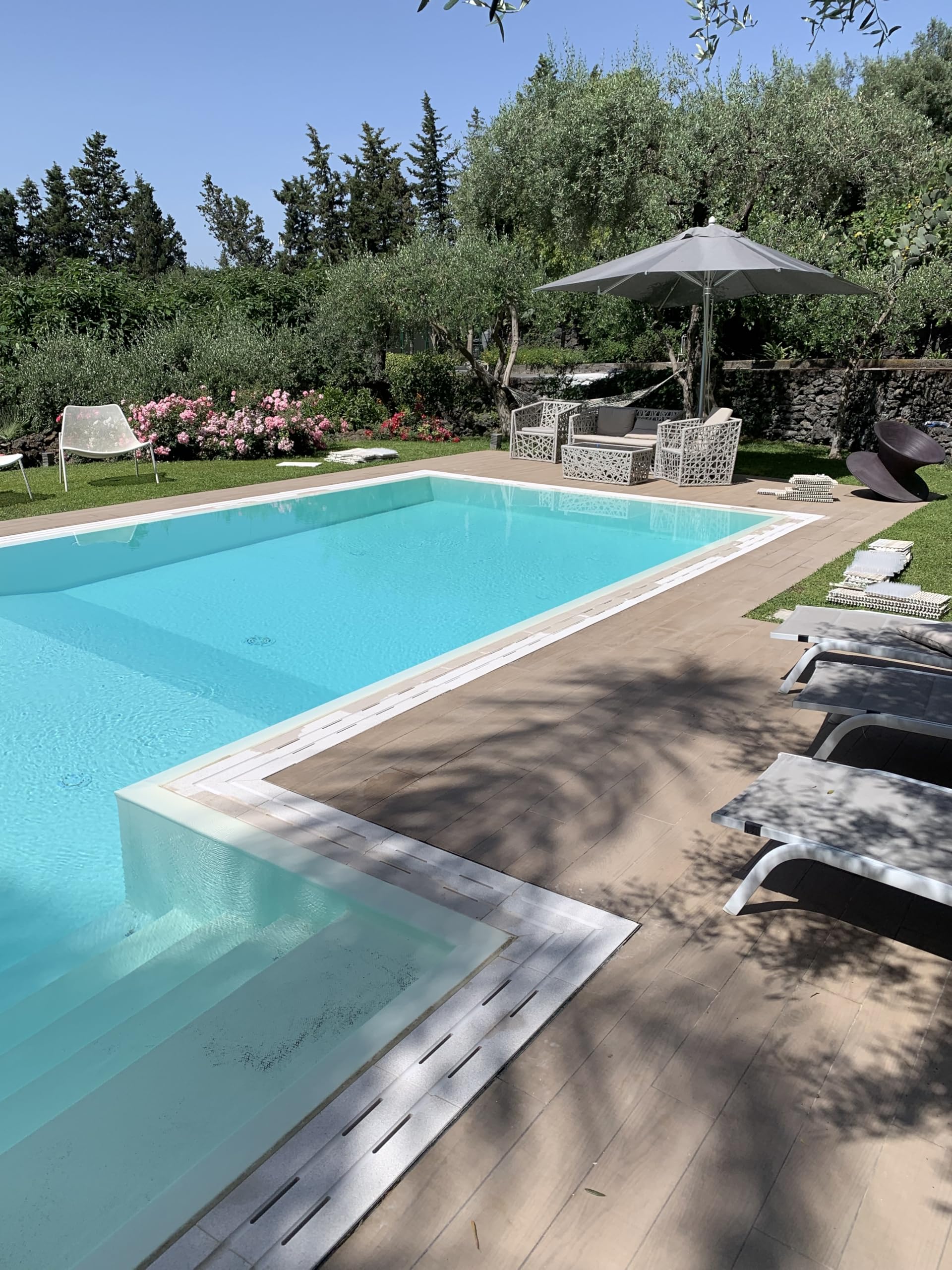 AZF MARMI Griglia per Piscina in Pietra Naturale 50x24 cm, 3 cm di Spessore, Beige, Ad Incastro, 1 Pezzo