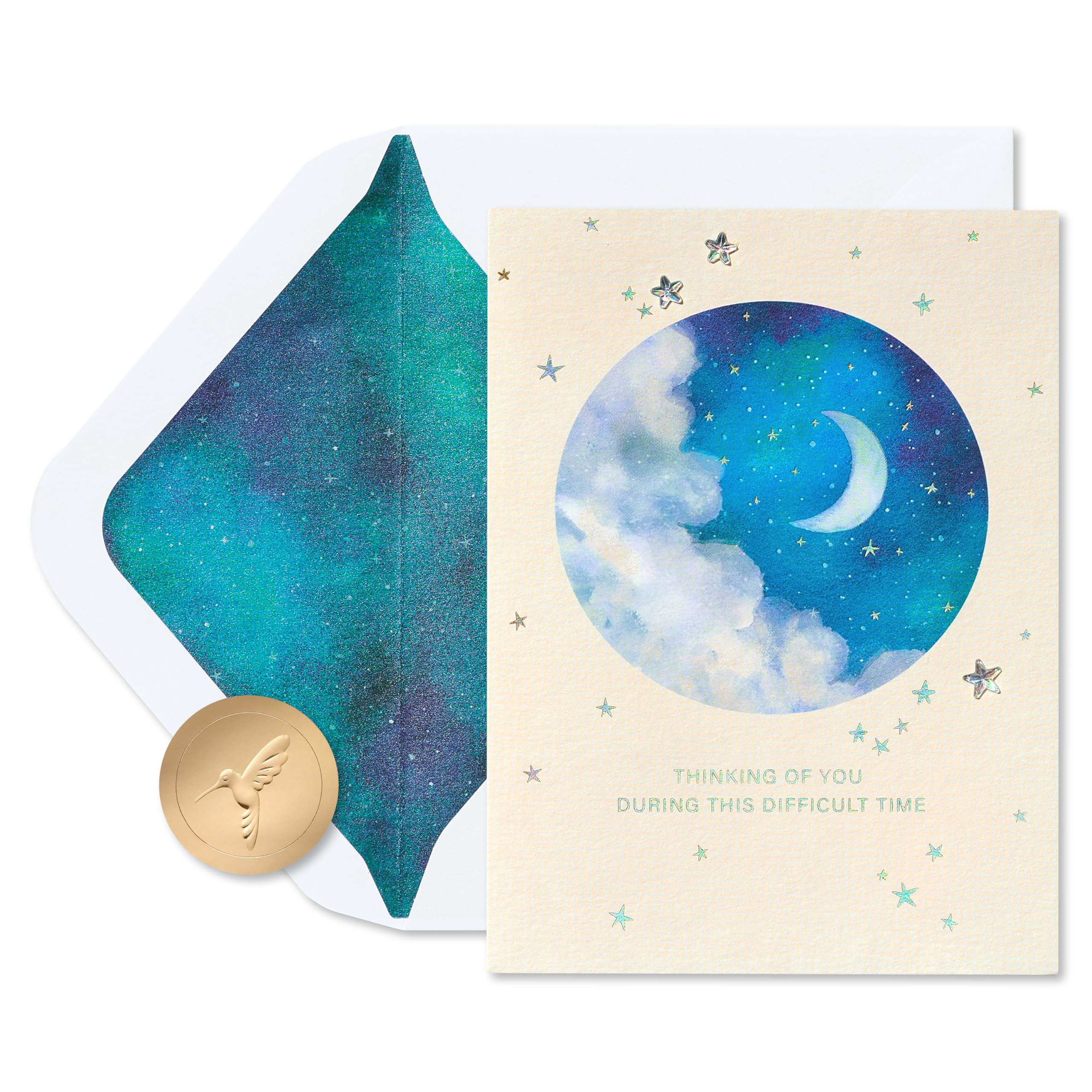 Papyrus Sympathy Card (Comfort in the Memories), FSC Night Sky, 4.5 inches x 6 inches