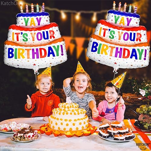 Miniatura 3 de KatchOn, Globo gigante de feliz cumpleaños, 40 pulgadas, paquete de 2, globos impresos de feliz cumpleaños, globo Yay para decoraciones de feliz