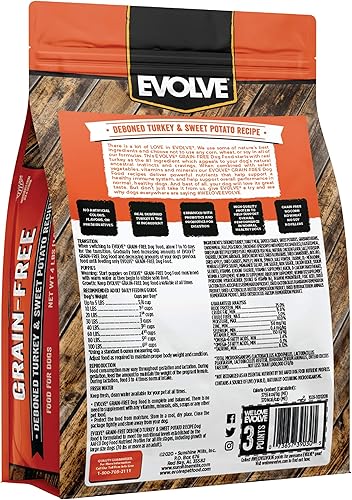 Miniatura 2 de Evolve Alimento para perros de pavo y batata sin granos, 4 libras