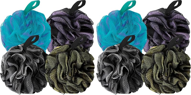 Esponja de banho BCKENEY em malha macia, pacote com 8, 60 g, Dark Elf