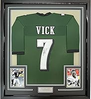 Vista 1 de Framed AutographedSigned Michael Mike Vick 33x42 Philadelphia Green Football Jersey PSADNA COA