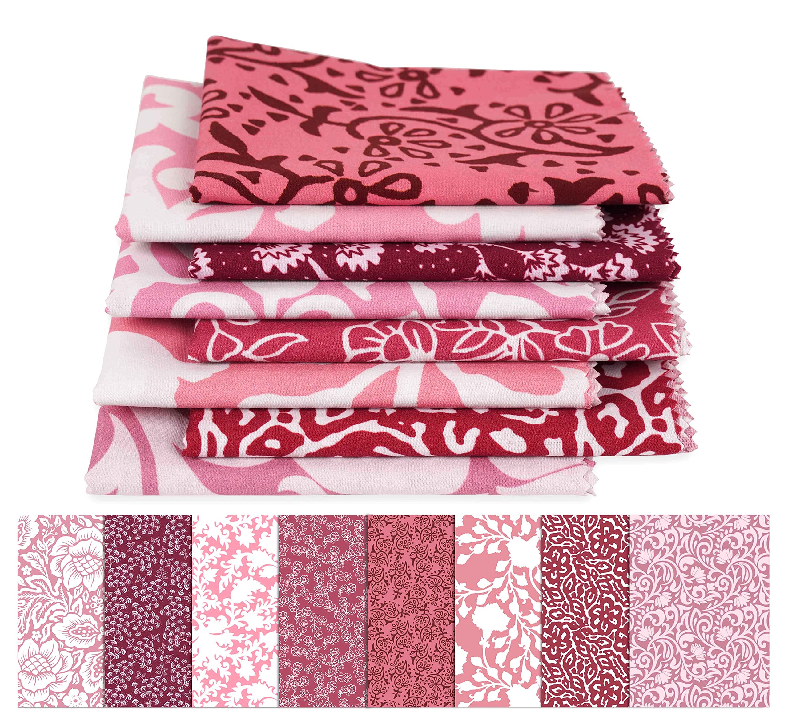 Tissu de patte rose en coton pré-coupé Soimoi pour patchwork de vos plaids - 8