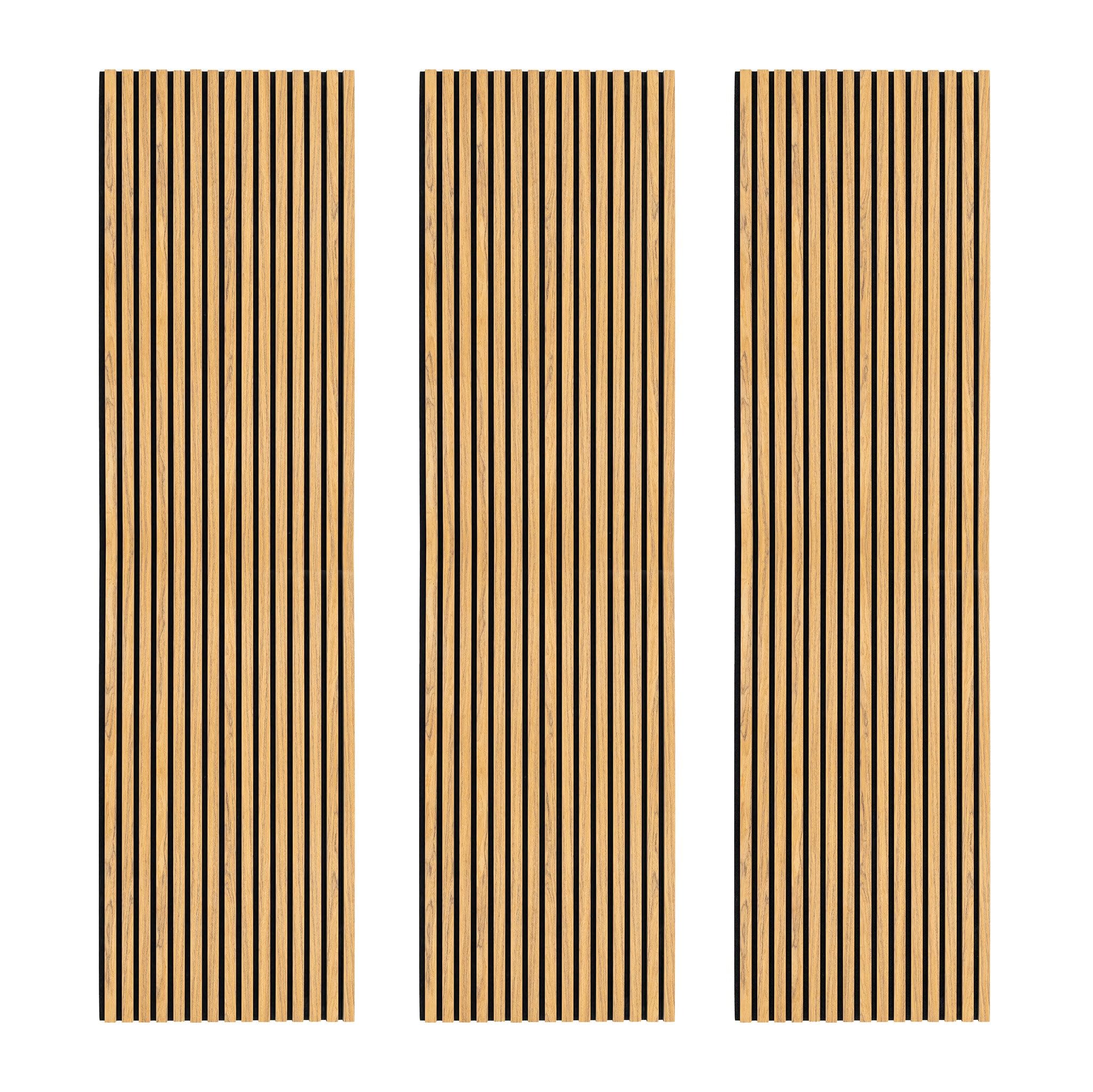 Acoustic Slat Wall Panels X 3 - Oak 5056806818917