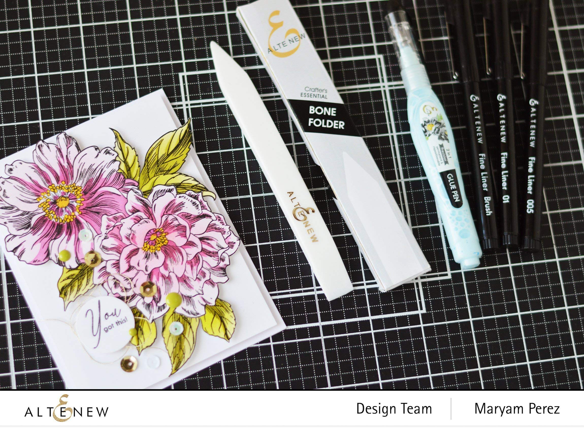 Altenew Dual-Tipped Crafter's Essential Bone Folder, Instant Easy Cardstock Paper Creasing, Best Desk Bone Folder for Crafters, Small Simple Bone Folder