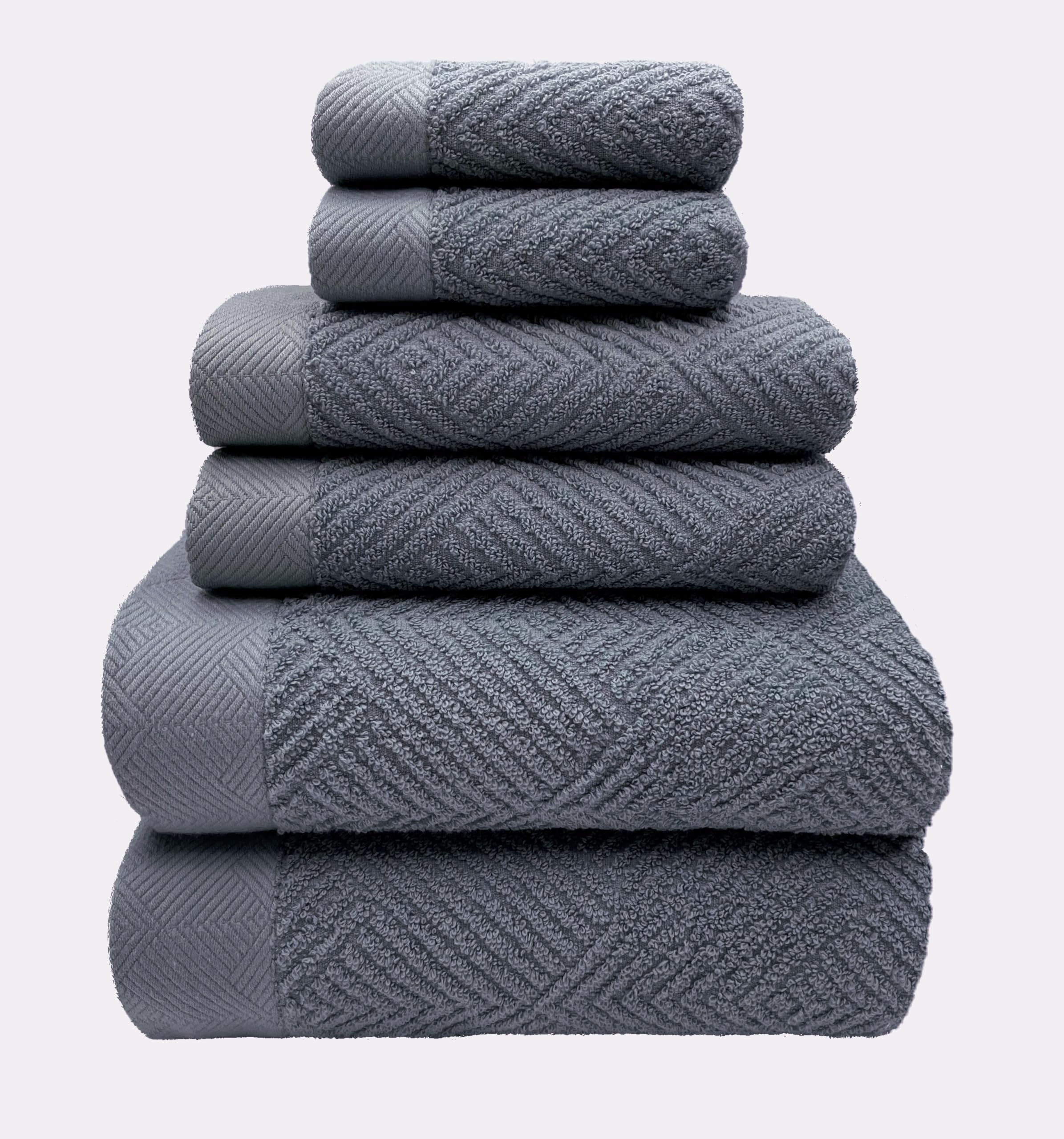 6pcs Set of Pure Cotton Bath Towels Highly Absorbent Quick Drying Soft and Durable Suitable for Fitness Travel Bathroom Home Dormitory SPA Towels 2 (35 * 35) 2 (35 * 75) 2 (70 * 140cm) (grey)