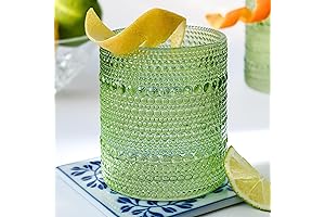 Sage Green Hobnail Beaded Drinking Glasses Set of 6