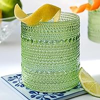 Vista 17 de Kate Aspen Juego de 6 vasos con cuentas, cristalería retro vintage de 10 onzas, vasos de jugo de agua para cóctel, anfitriona o regalo