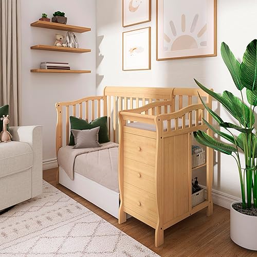 Miniatura 8 de Dream On Me Jayden - Cuna convertible y cambiador 4 en 1, color natural, con certificado Greenguard Gold, acabado no tóxico, madera de pino de Nueva