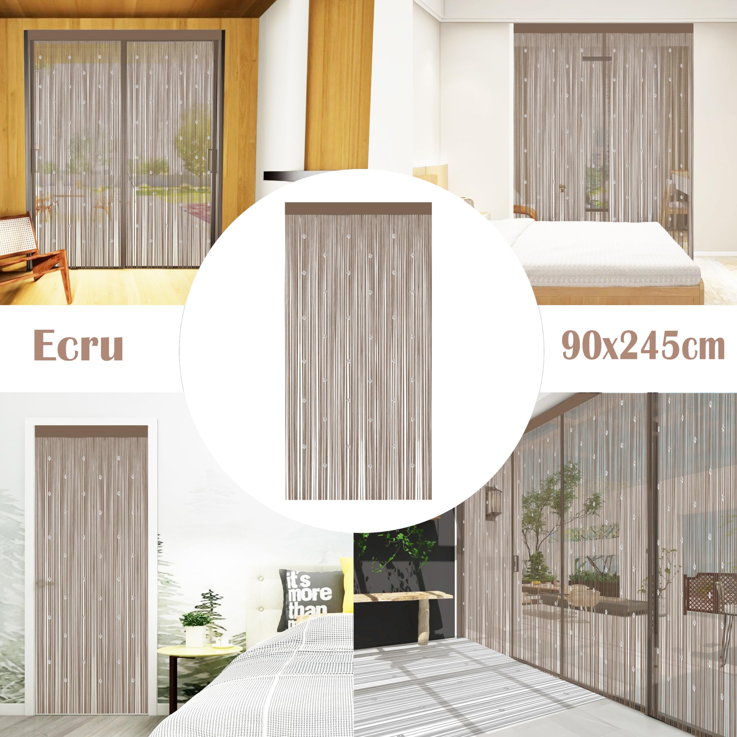 Cortina Antimosquitos Blanca Cortina Tiras Puerta Exterior 90x245cm - -  Decoración Hogar Cortina Cocina, image size:2560x2560