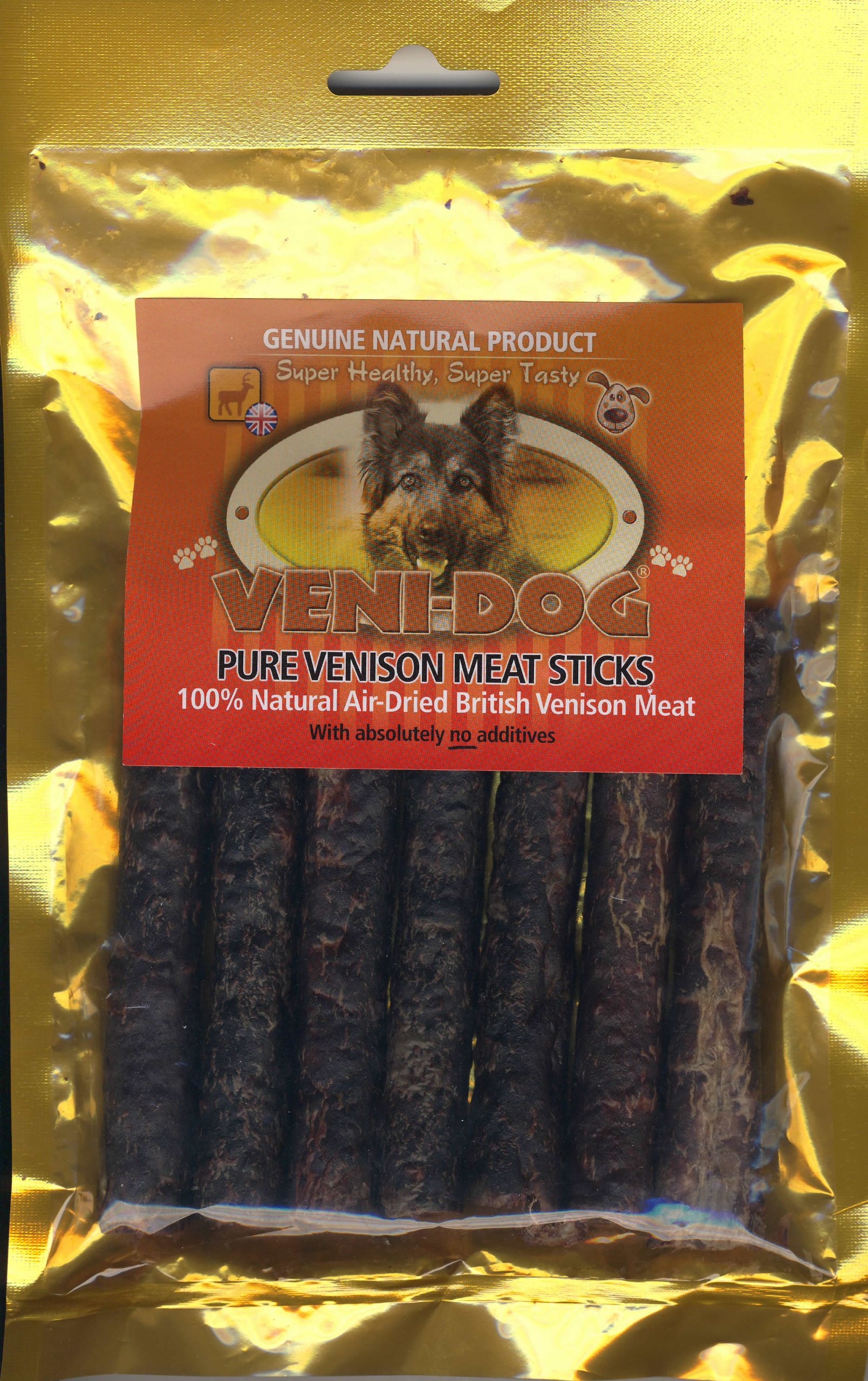Veni-Dog V105 Pure Venison Meat Chew Sticks 75g, 7.5 g (Pack of 10)