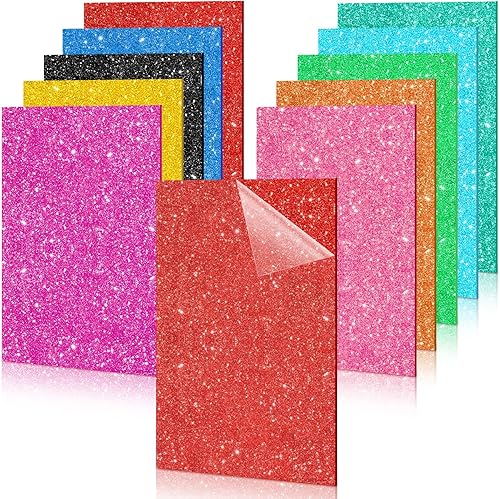 Thyle 10 hojas acrílicas con purpurina de 1/8 pulgadas de grosor, hojas de acrílico fundido con purpurina para corte láser, panel rectangular de 10