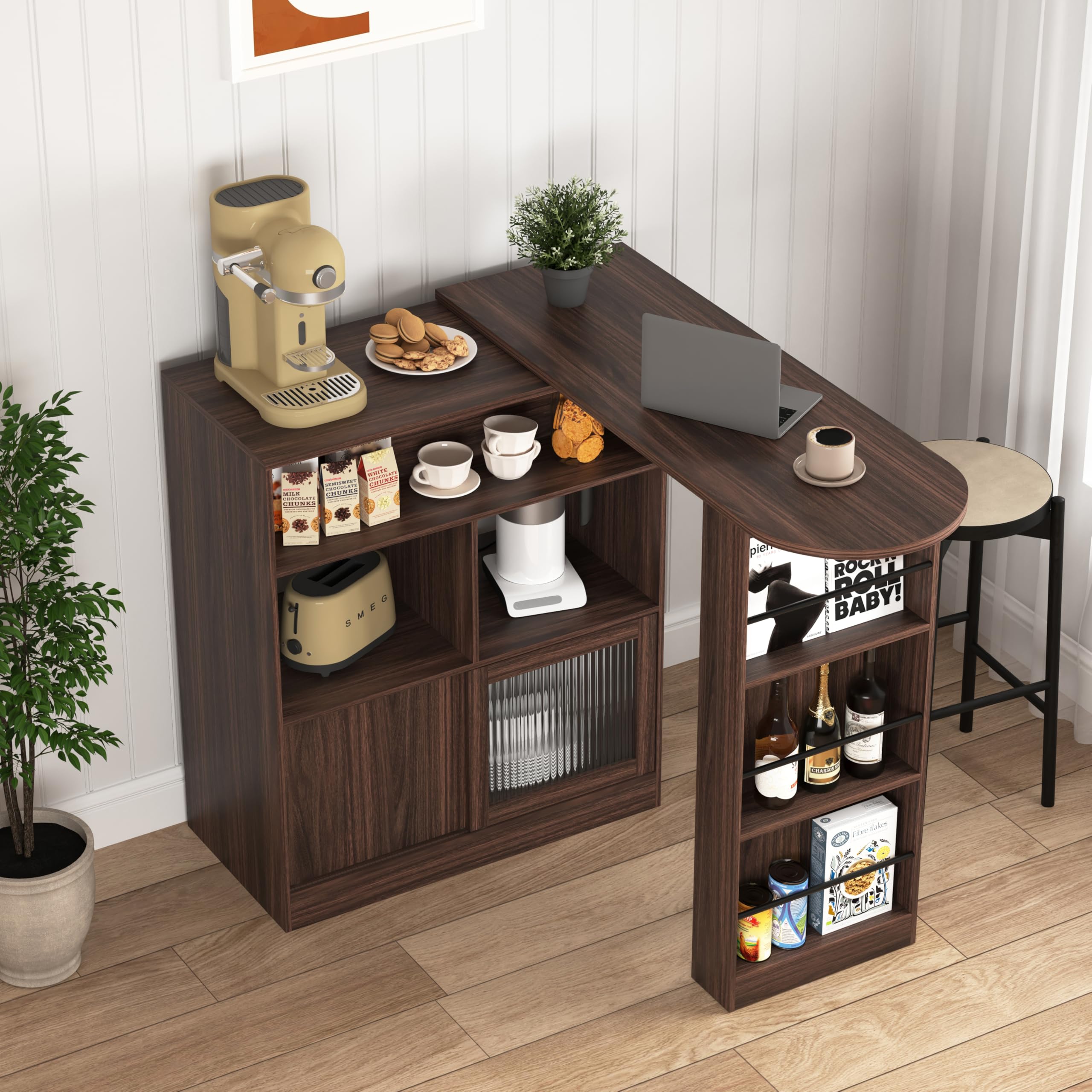 Amazon.com: KEIKI 360° Rotating and Extendable Bar Table, Modern