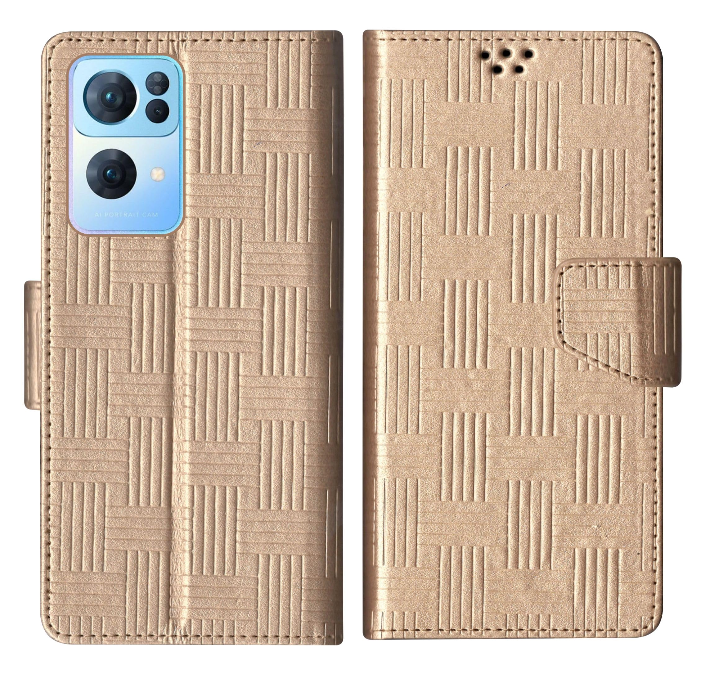 SBMS Oppo Reno 7 Pro 5G / Oppo Reno7 Pro 5G Flip Cover Back Cover Case with Magnatic Closure | Inbuilt Stand | Card & Money Pocket (Mat Gold) (B0CCMGFRBS) Amazon Price History, Amazon Price Tracker