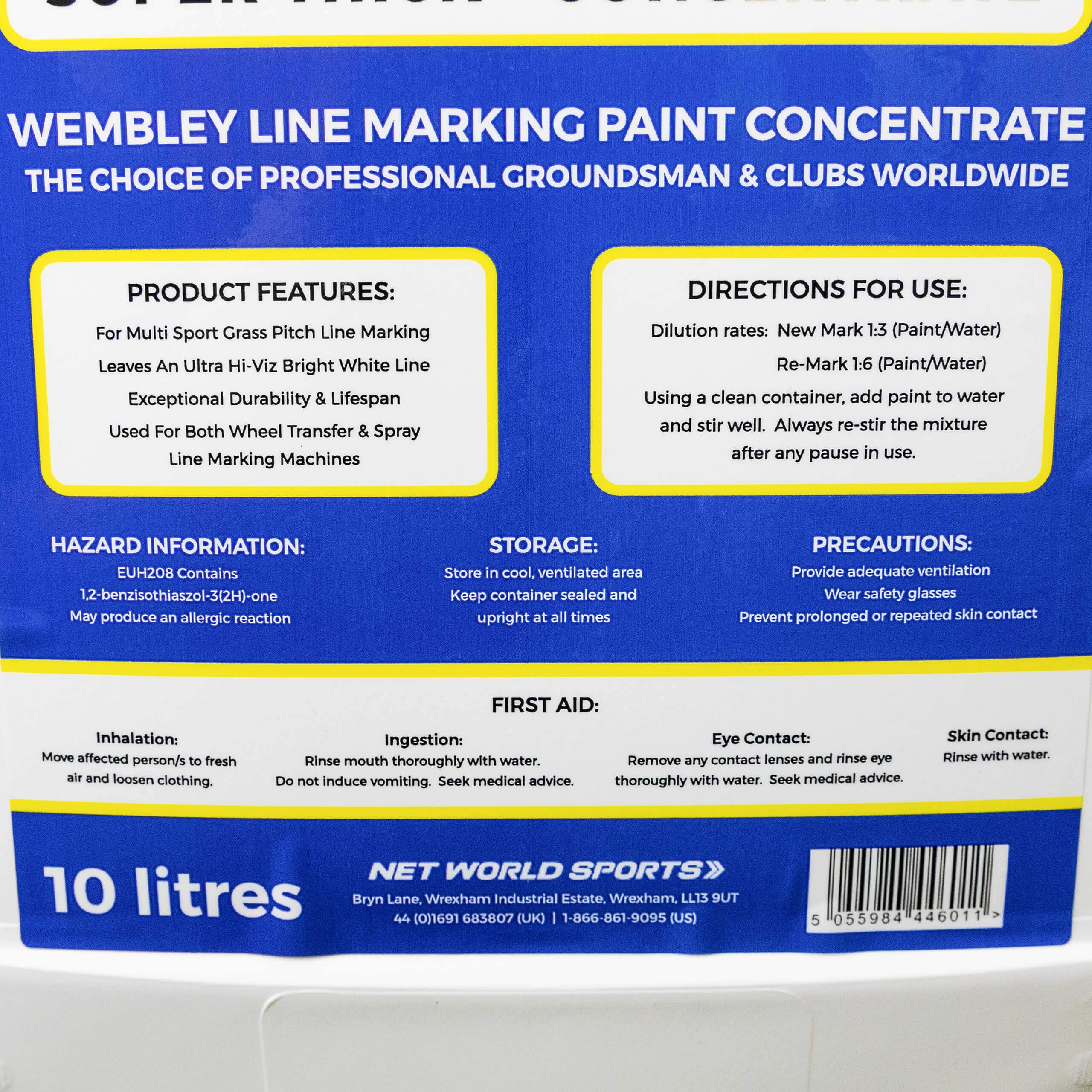 NWS Pintura para Marcar Campos StadiumMax - Pintura para Máquinas Trazalíneas de Canchas/Pistas (Cubo de 10L) (Blanco, Paquete de 3)