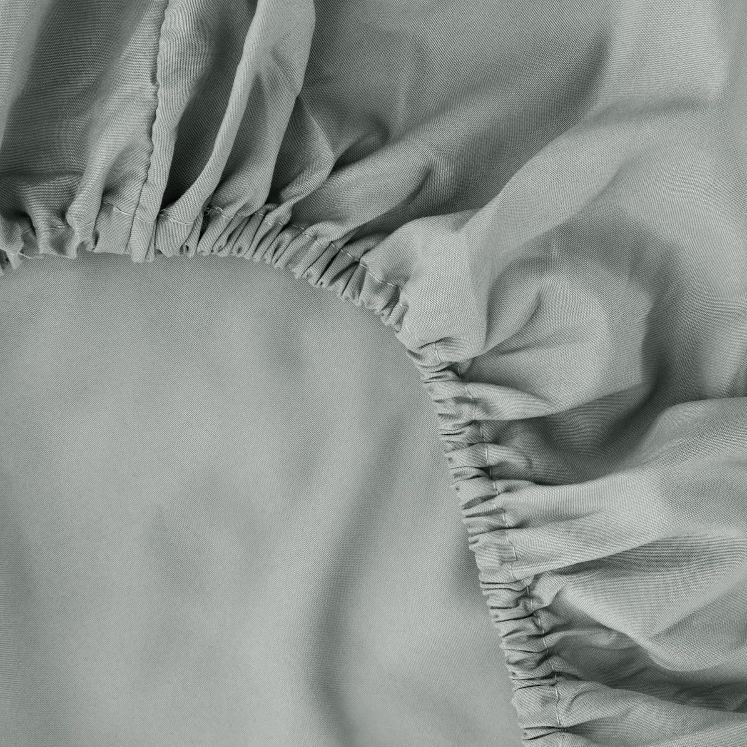 Gray Queen Solid Microfiber 4-Piece Bed Sheet Set