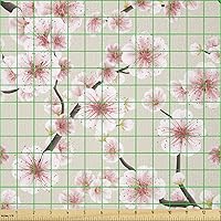 Vista 310 de Ambesonne Tela de Fiesta Popstar por Yarda, Estilo de Dibujos Animados Garabatos Dibujados a Mano Tema Musical Impresión de Arte Lineal, Tela