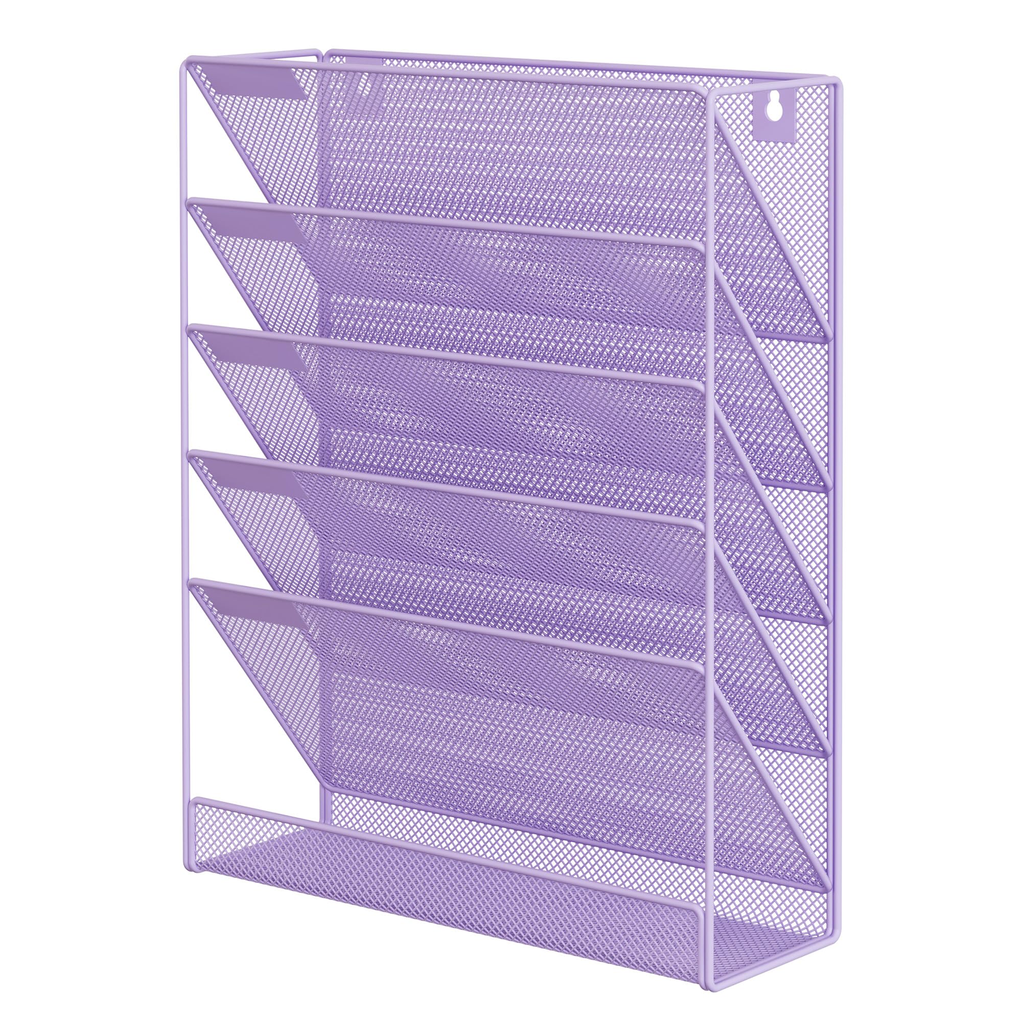 EasyPAG Supporto da parete per archivio, 6 ripiani, verticale, da appendere, per ufficio, casa, colore: nero