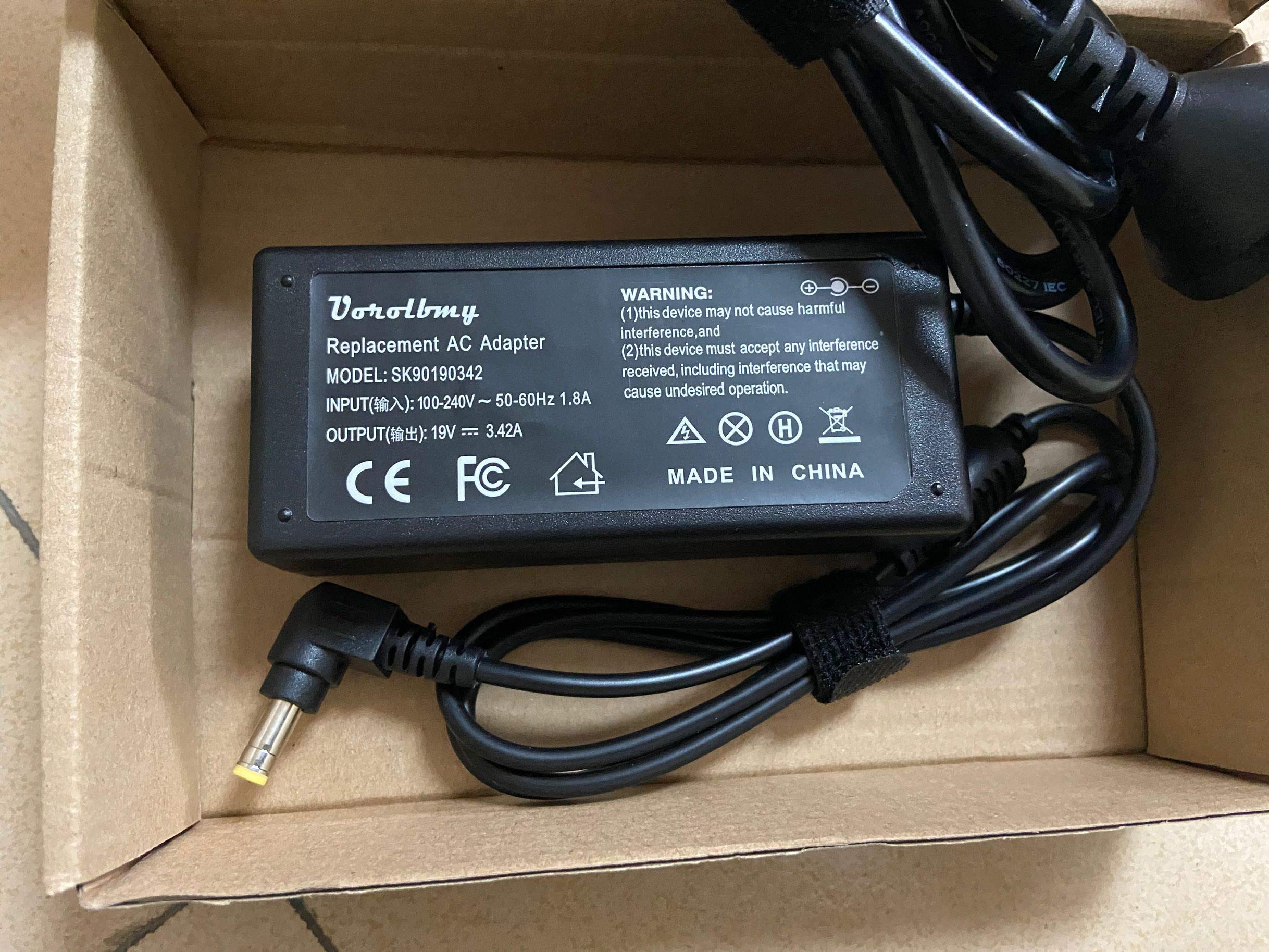 Uorolbmy 65W Laptop Battery Charger Replacement for Toshiba Satellite C50 C55 C55d C55t C55dt C75 C75d E45T L55 L55d L75 L75d S75 S55 S55T S50 E45 CL15T CL45 L15 L55T