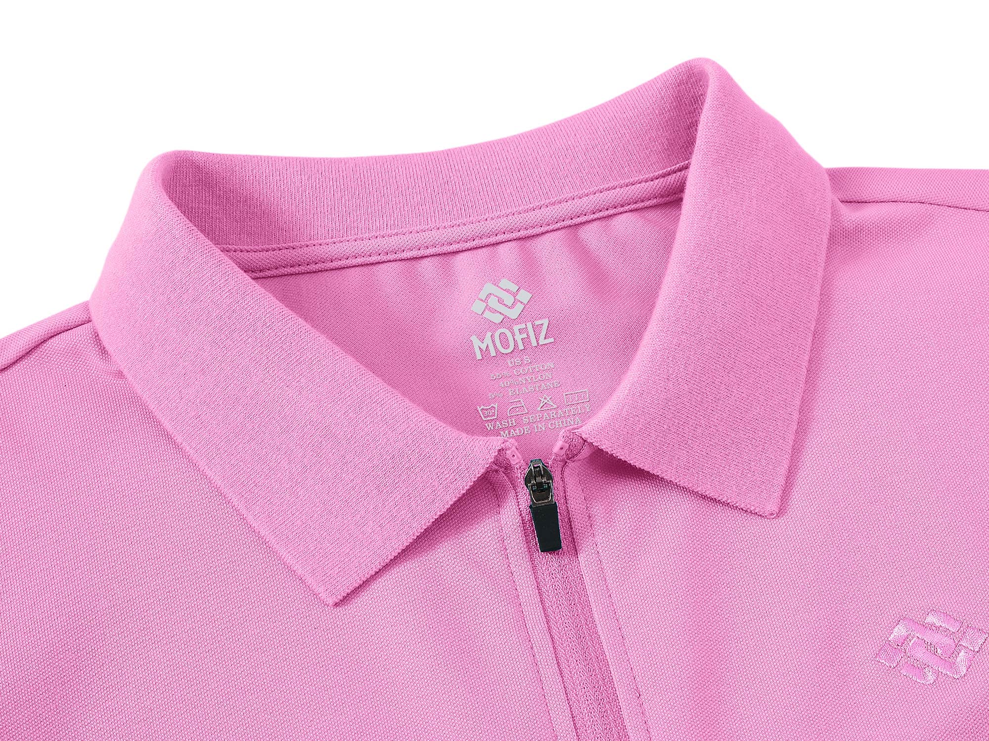 MoFiz Polo Mujer Zip Camiseta Manga Larga Invierno Algodón Trabajo Golf Tops