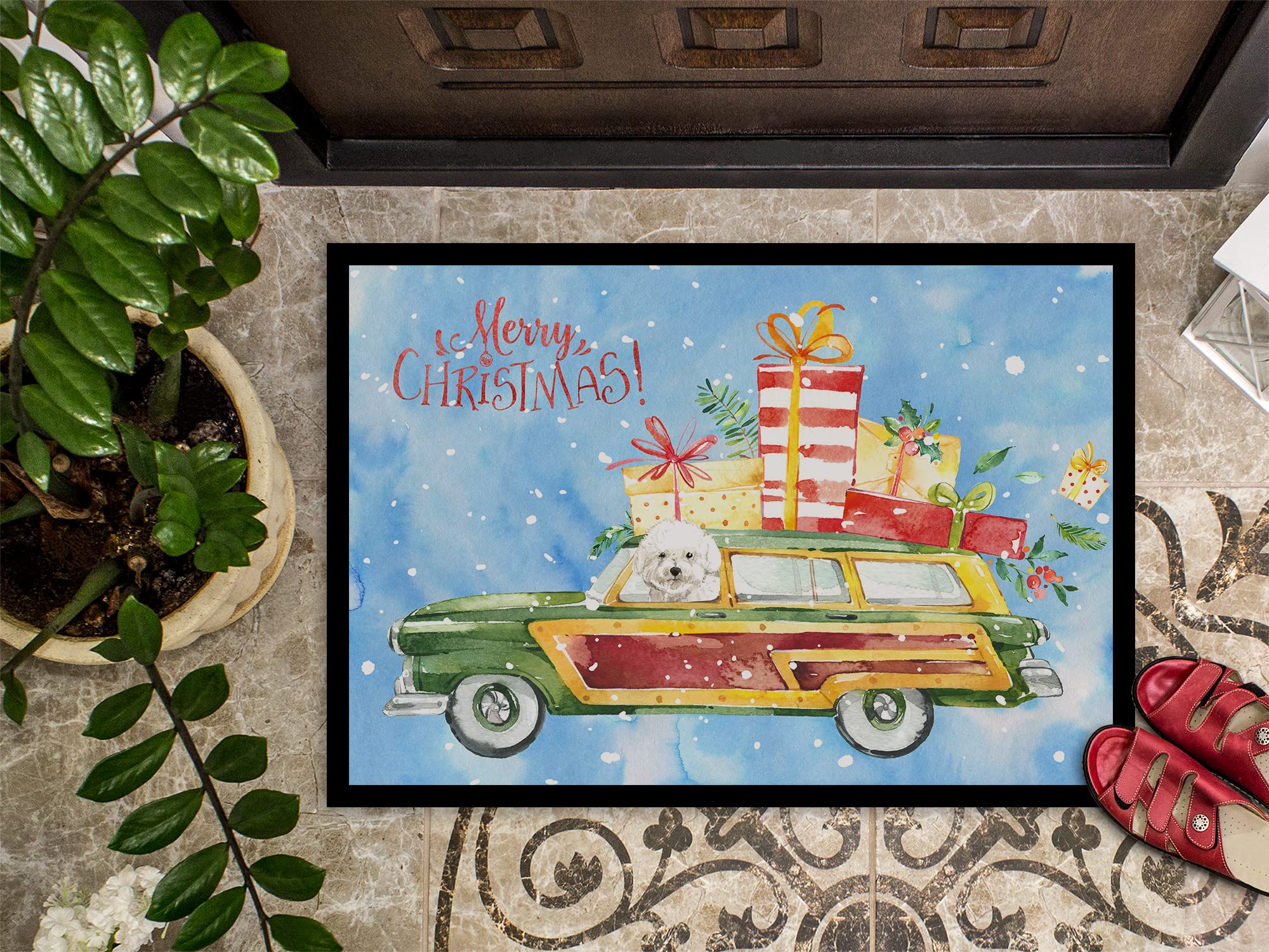 Caroline's Treasures Felpudo Felpudo con diseño navideño, Multicolor