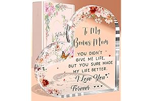 Petitian Clear Acrylic Heart Presents Paperweight Keepsake for Mom Easter or Mother's Day