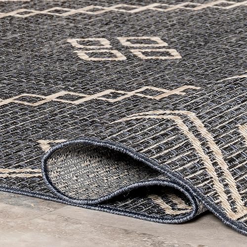 Miniatura 6 de nuLOOM Julieta Diamonded Helix - Alfombra para interiores y exteriores, 5 x 8 pies, color gris