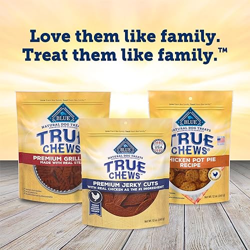 Miniatura 9 de Blue Buffalo True Chews Premium Jerky Cuts - Golosinas para perros, fabricadas en los Estados Unidos con ingredientes naturales, pollo, bolsa de 12