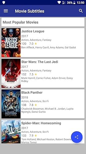 Movie Subtitle app - Subtitles downloader