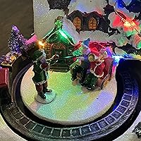 Vista 5 de allgala Casa de Navidad de Polirresina Artesanal Decoración Coleccionable Figura de Casa de Edificio con USB y Batería Fuente de Alimentación Dual