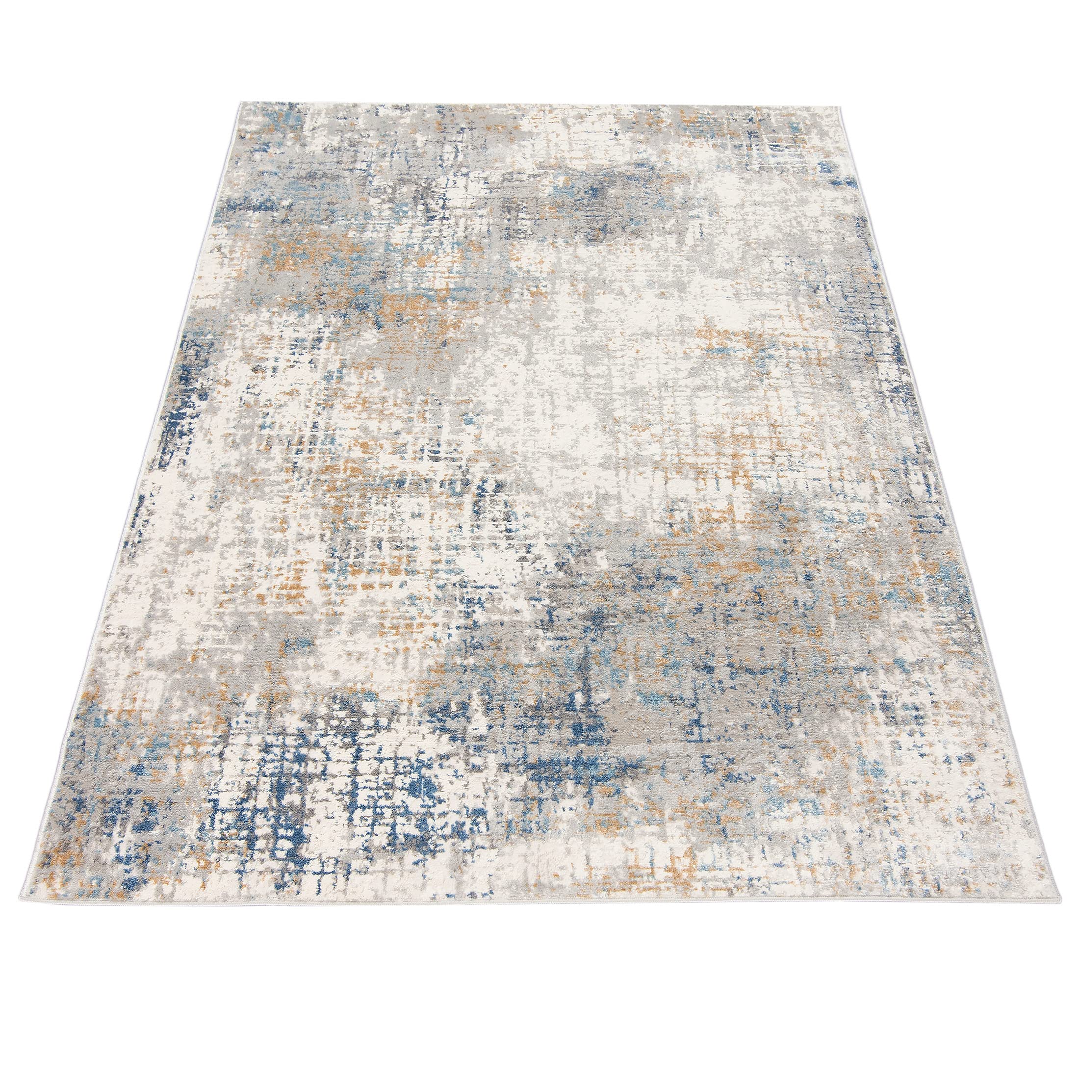 Carpeto Rugs Vloerkleed Abstract Vintage - Tapijt Kortstondig Pooltje - Tapijten Modern - Tapijt Woonkamer, Slaapkamer, Eetkamer - OEKO-TEX Carpet - Rug 200x300 cm - Beige Grijs 1