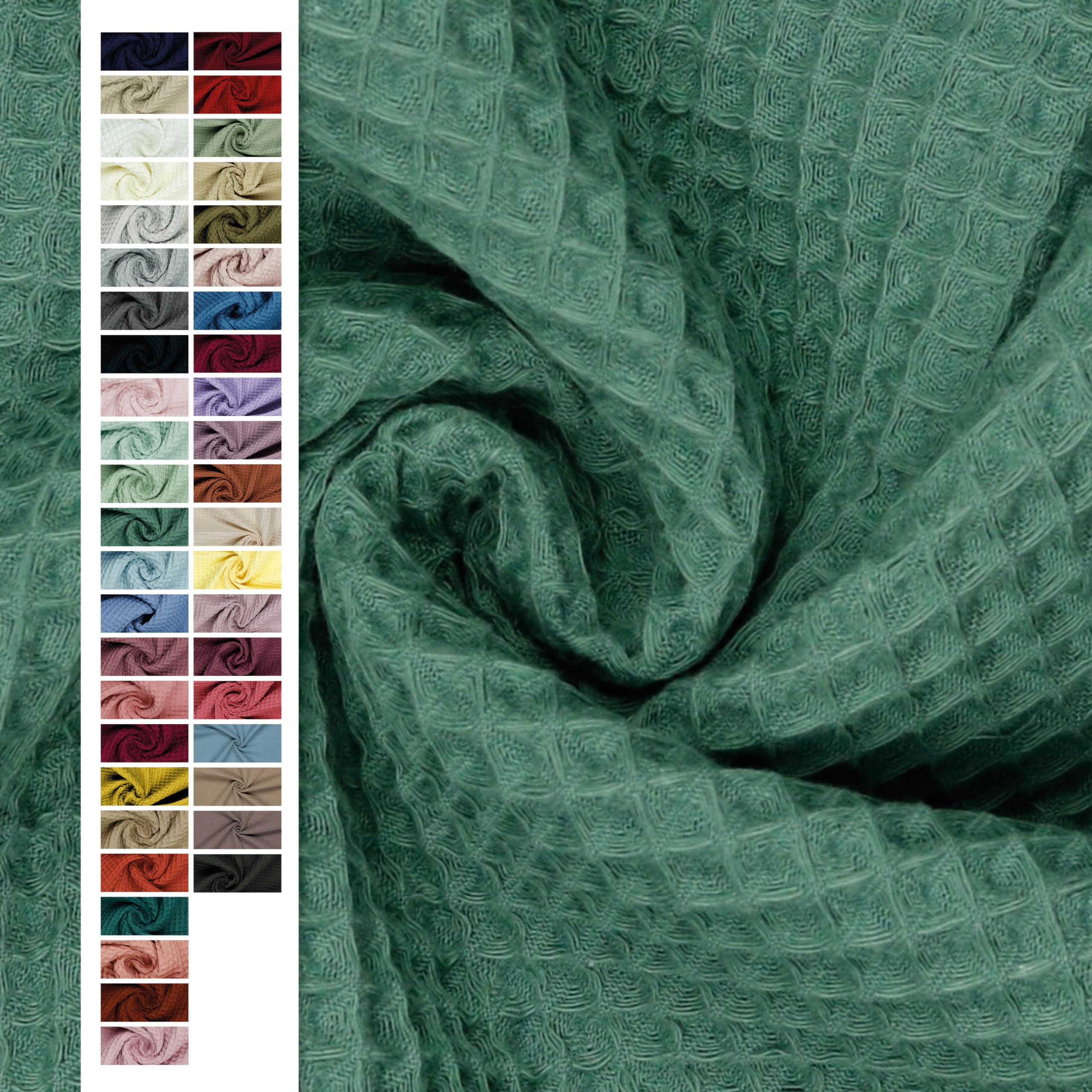 Produktbild von VmG-Store Waffelpique Meterware | 0,5m | 100% Baumwolle | 150cm Breite | Oeko-Tex