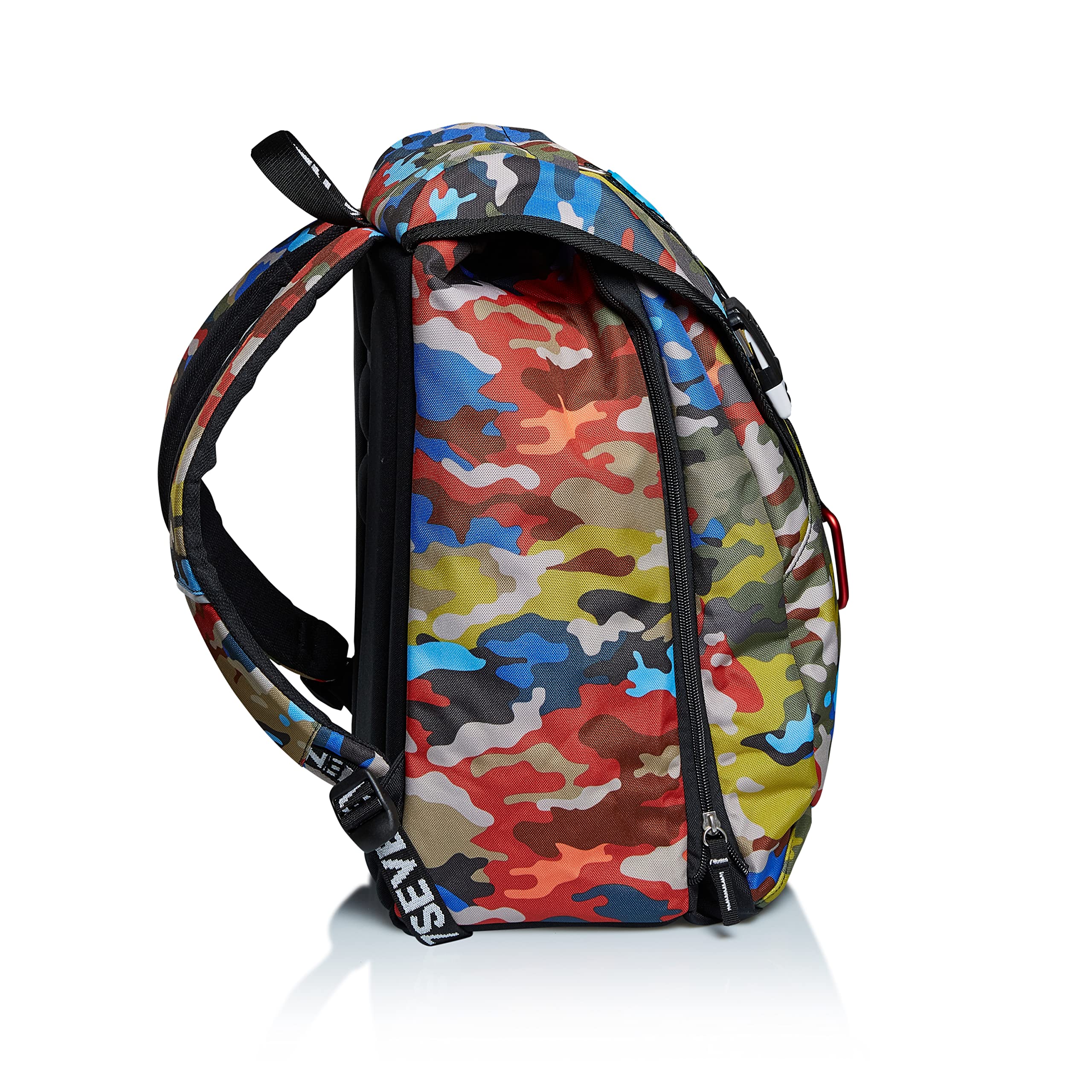 Zaino Scuola Estensibile SEVEN - ADVENTURE CAMO, Verde Militare, 28 Lt + Coprizaino Antipioggia Impermeabile