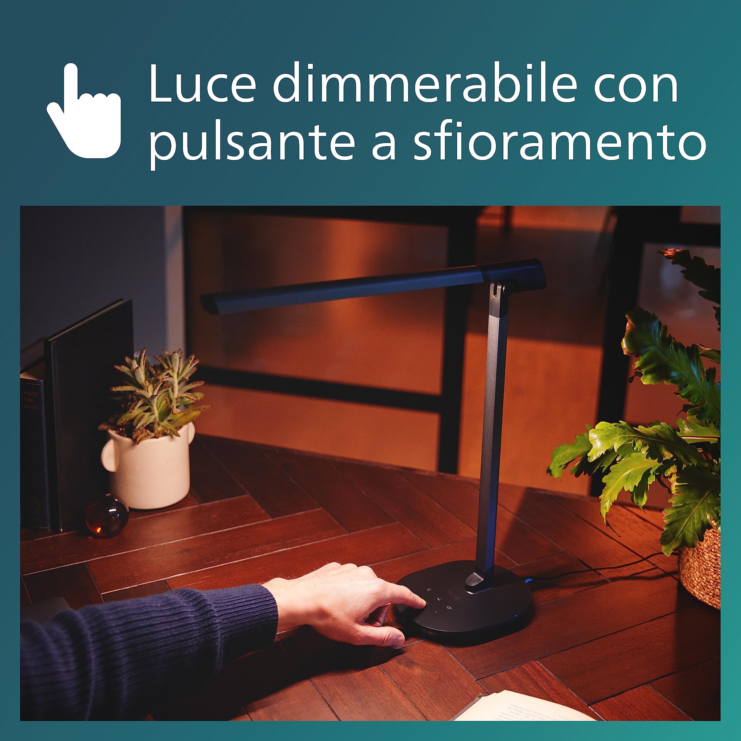 Philips LED Lampka biurkowa Performance Sword DSK610, 14 W, 2700-6500 K, szara, możliwość przyciemniania
