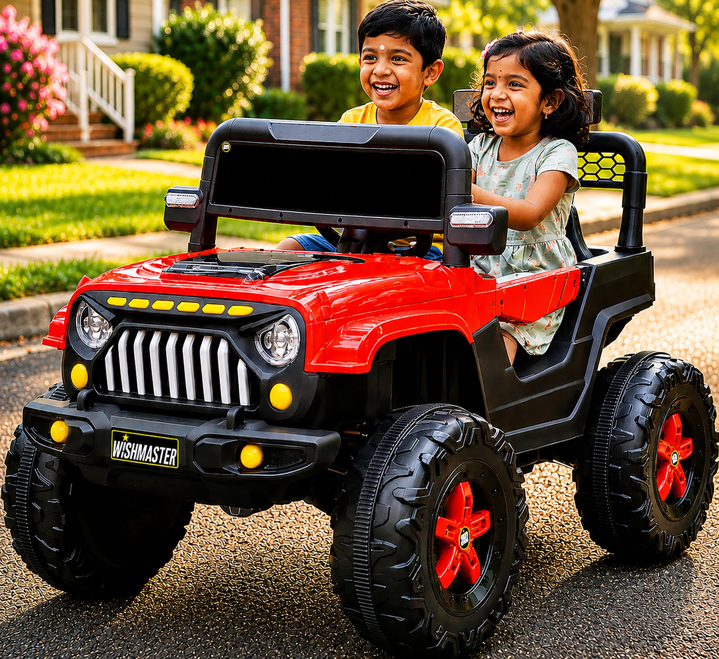 Wishmaster Princess Electric Ride-On SUV – Stylish Off-Road Adventure Car for Kids with LED Lights, Music, Remote & Manual Drive | Music Player