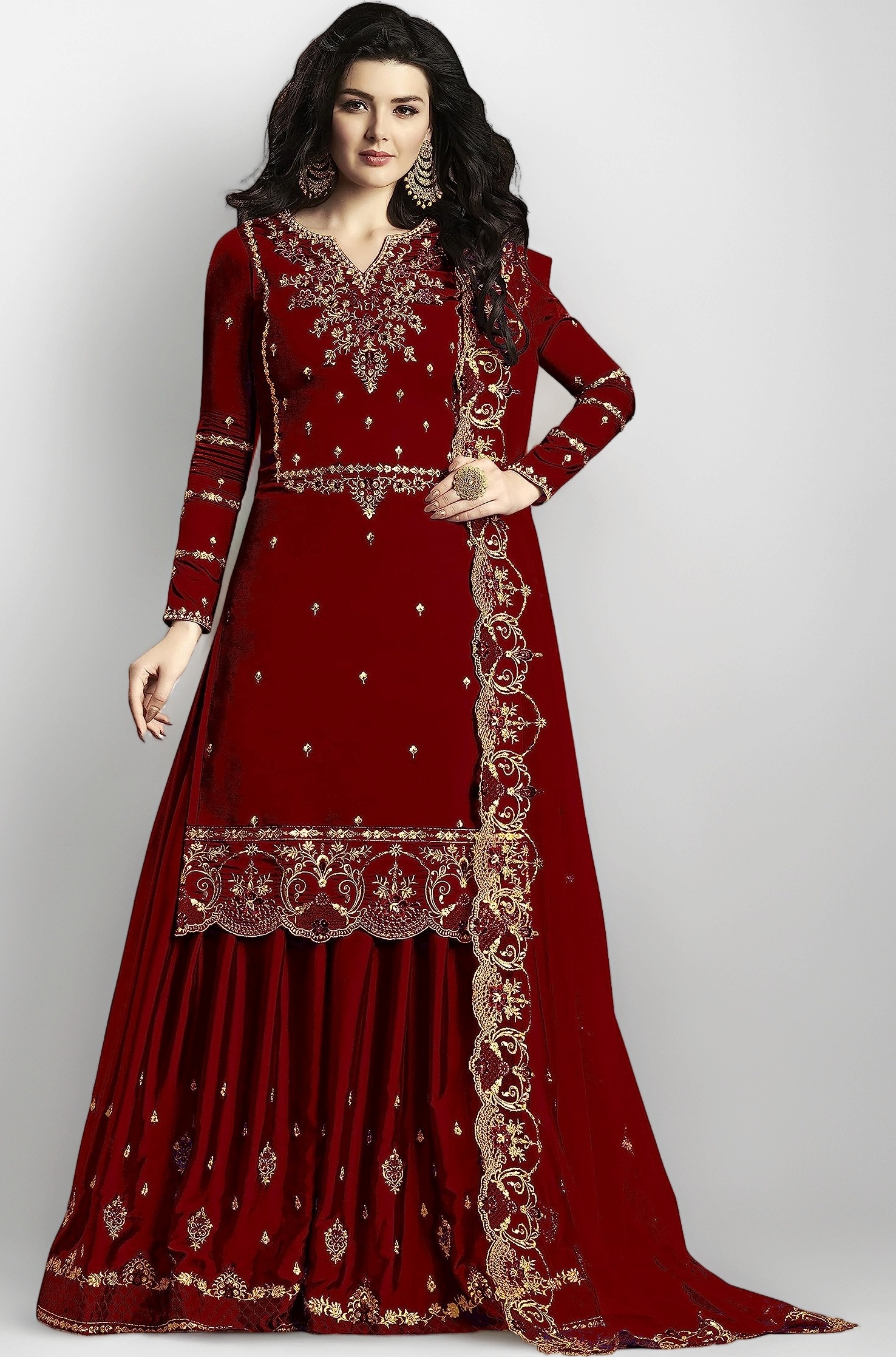 Women's Semi Stitched Salwar Suit Dupatta Set