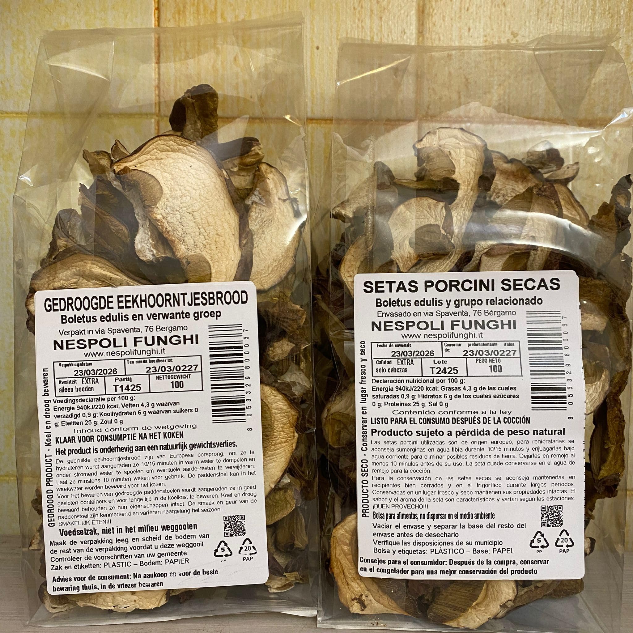 Solo teste di funghi porcini secchi da gr 100 - Boletus edulis & relativo gruppo - Nespoli funghi