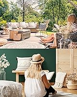 Vista 8 de Juego de 2 almohadas bohemias en blanco y negro para cama y sofá, fundas de almohada neutras de 20 x 20 pulgadas, color negro y beige, almohadas