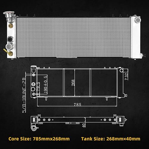 Miniatura 5 de DWVO Radiador de aluminio completo de 2 filas compatible con Jeep Cherokee 1991-2001 1991-1992 Comanche 2.5L 4.0L