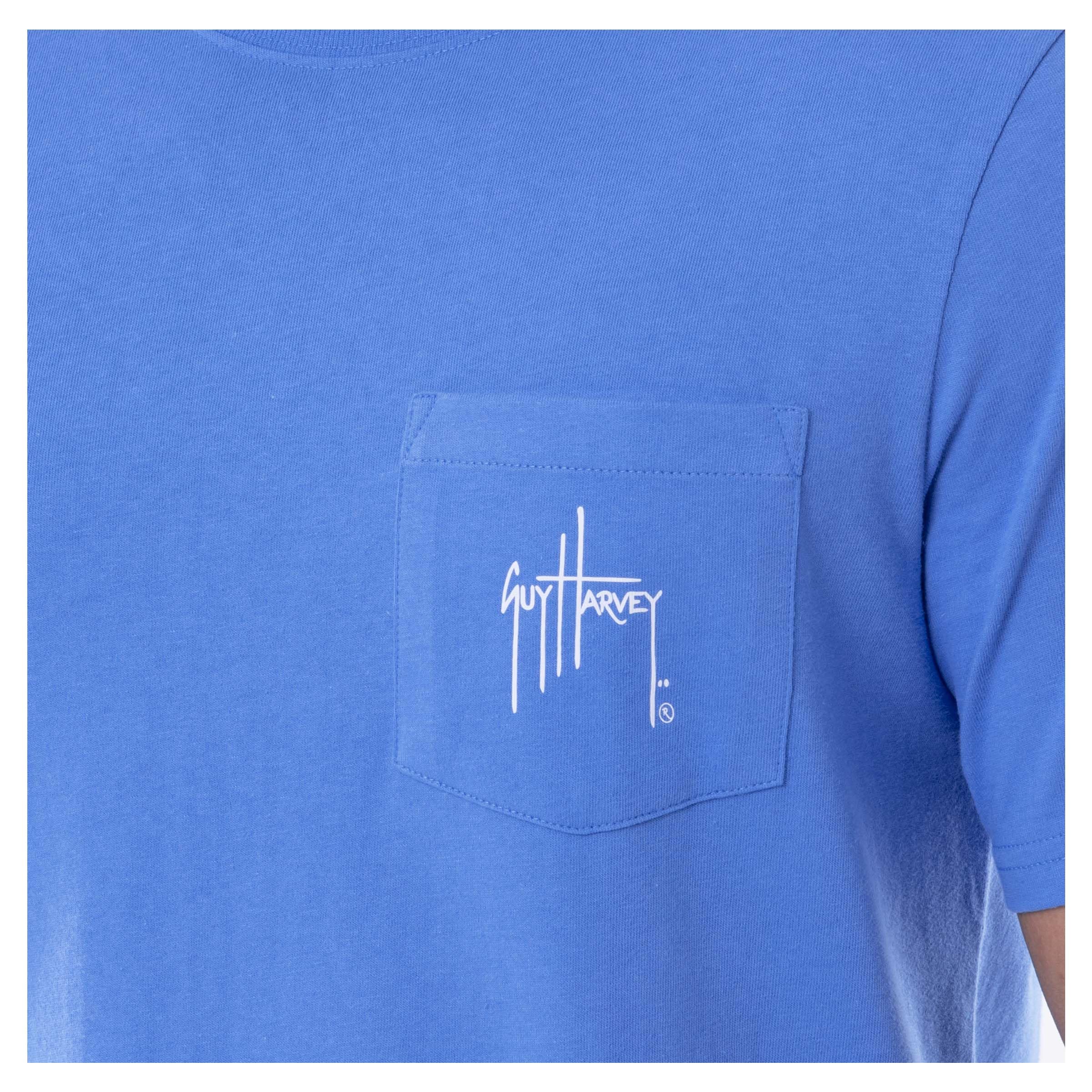 Guy Harvey Camiseta de manga corta con bolsillo para hombre Billfish Collection