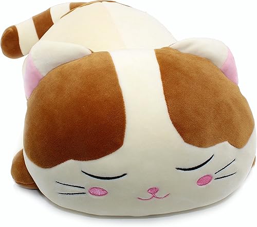 Miniatura 3 de almohada grande de gato muy suave para abrazar. Gatito de peluche, animal color café 23.5 in