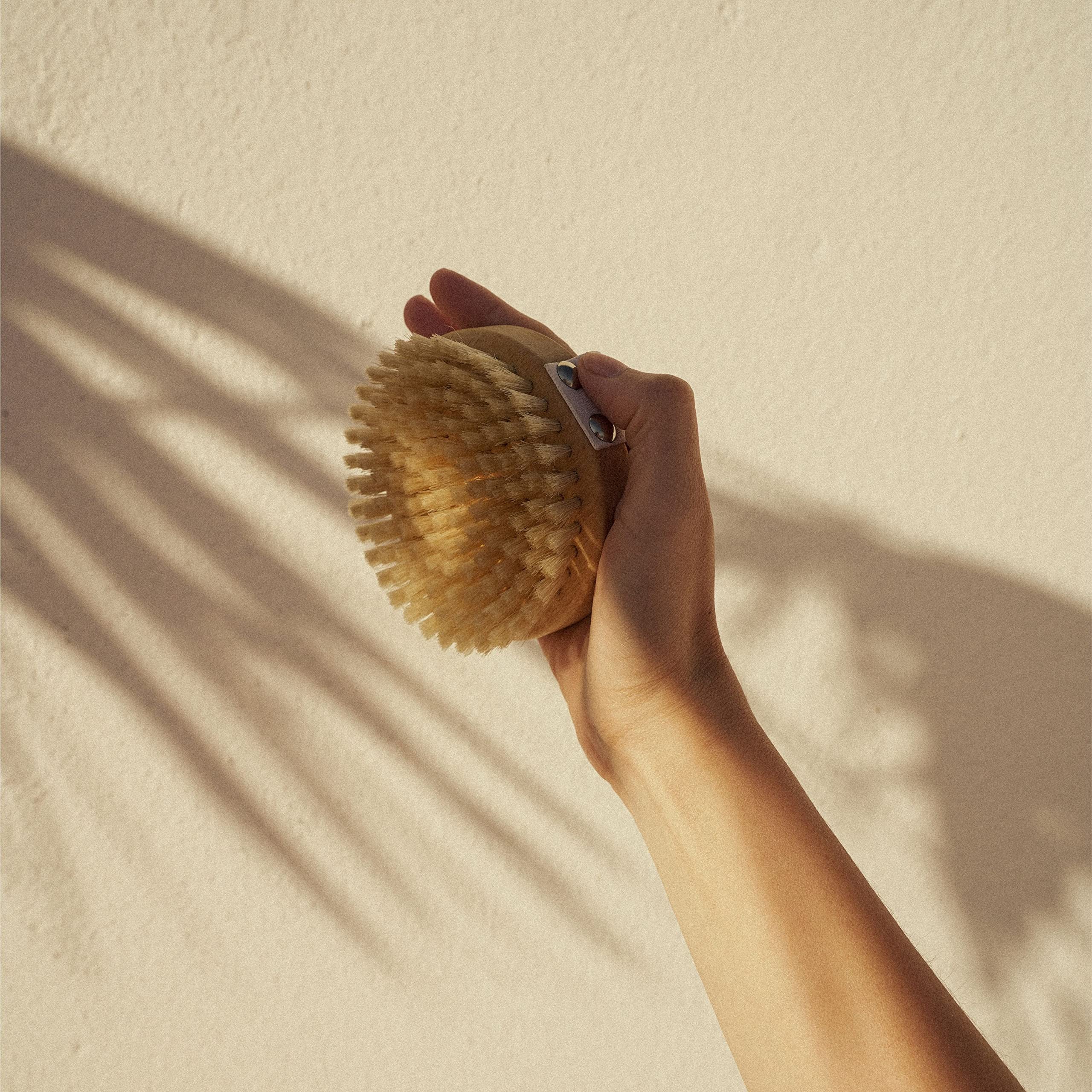 ruhi® Körperbürste Trockenbürste Massagebürste aus Naturborsten Buchenholz plastikfrei Lymphdrainage