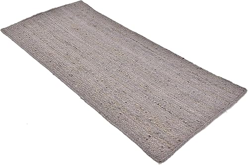 Miniatura 19 de Unique Loom Alfombra trenzada de la colección de yute - Dhaka (2 pies 7 pulgadas x 6 pies 1 pulgada, color gris)