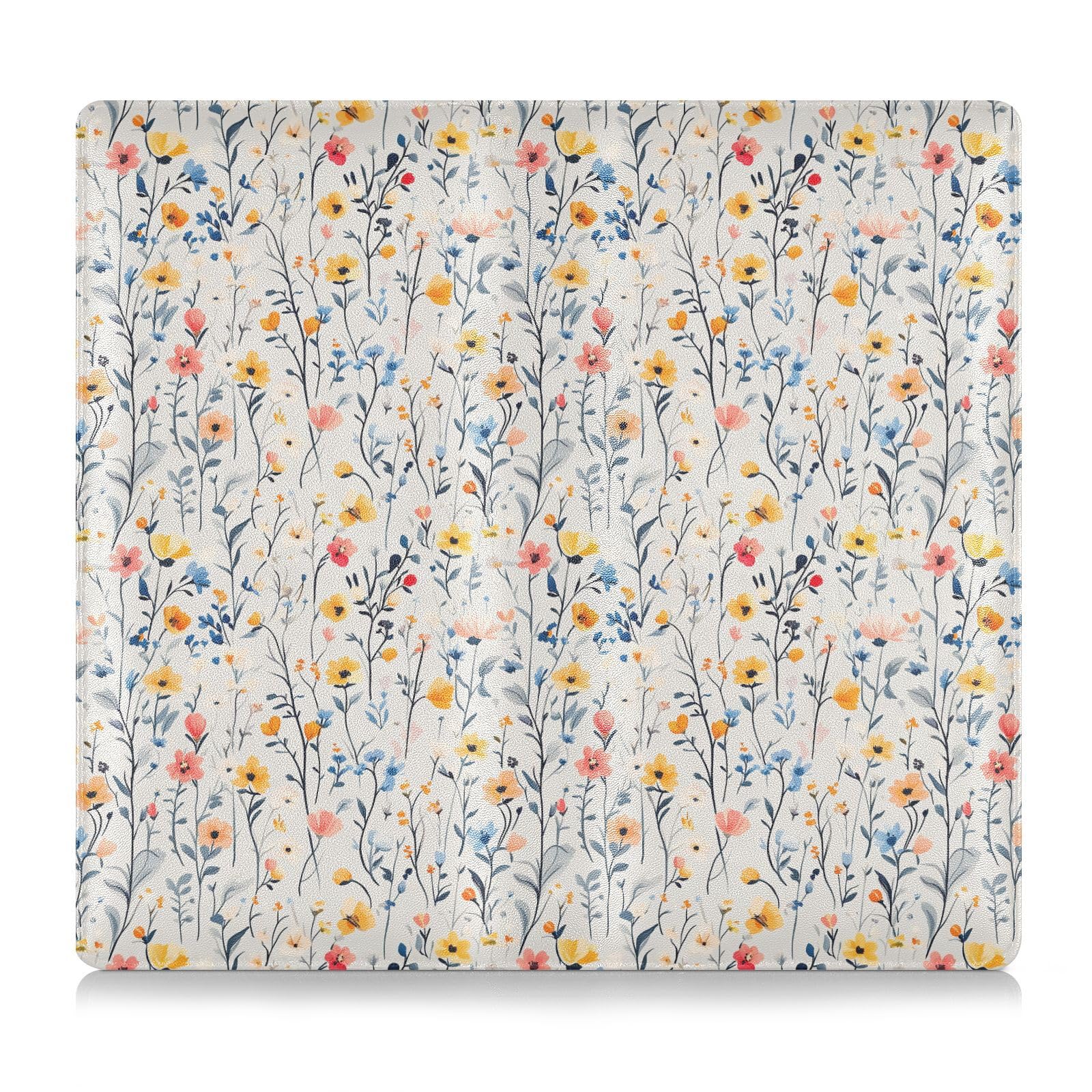 GuoChe Leather Auto Registration Insurance & ID Card Holder Men Women Prefect Car Essentials Wallet for Cards, Essential Document Driver License Cute Spring Flowers Rustic Beige