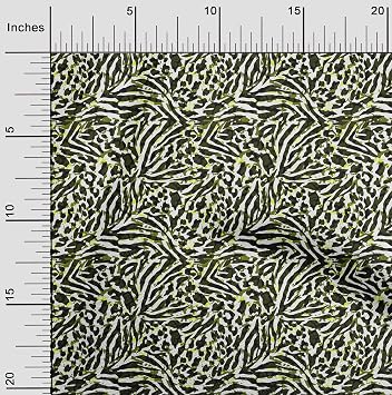 oneOone Georgette Viscose Olive Green Fabric Animal Skin Sewing Material Print Fabric By The Yard 42 Inch Wide-JSK