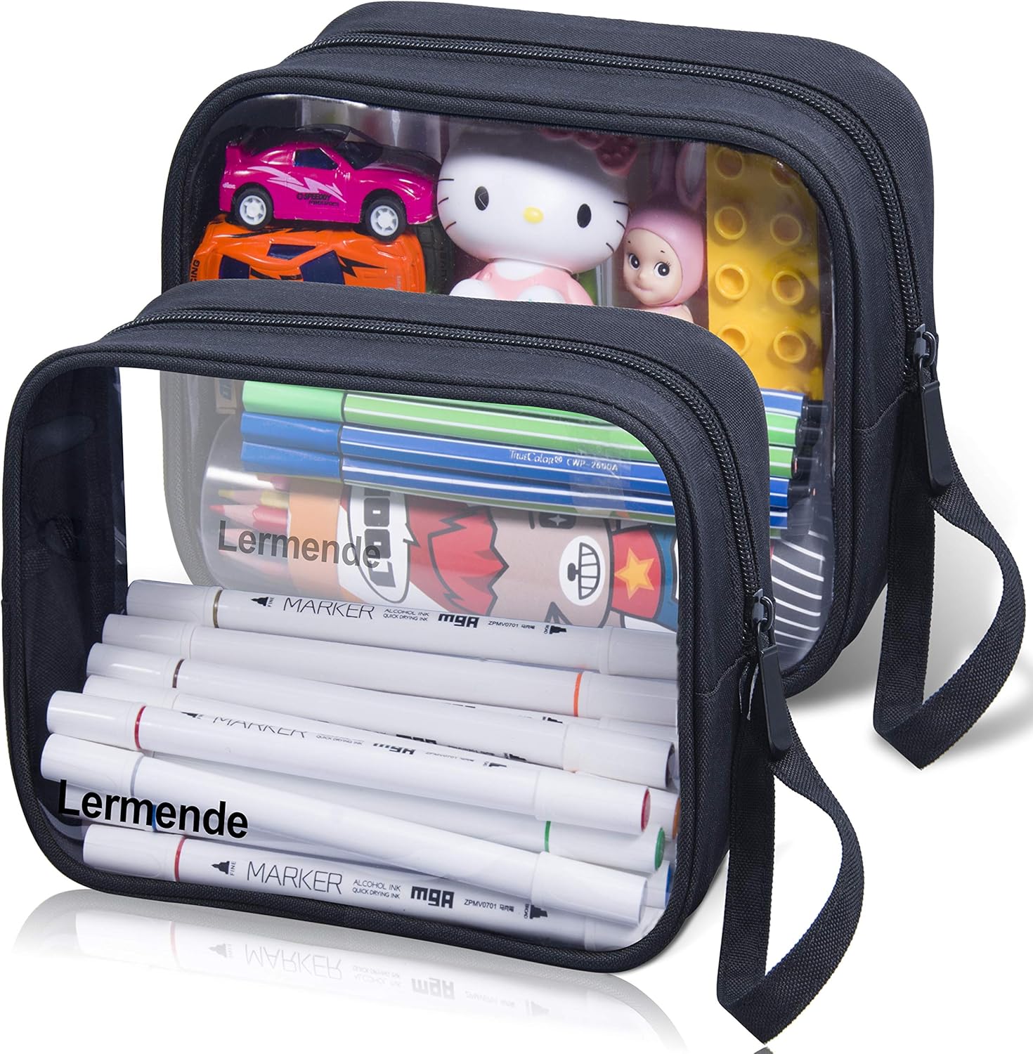 2 zipper pencil pouch
