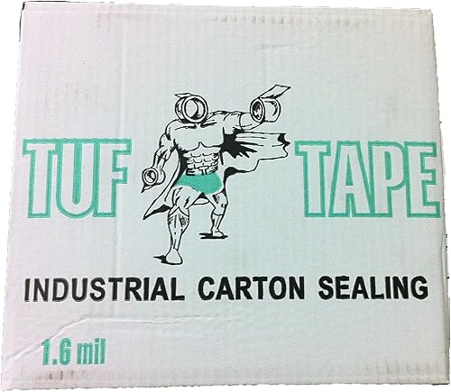 Sellado industrial del cartón de la cinta del tuf: 157.5 ft m X 328.1 ft; 2" X 110 yardas; 1.6 mil; claro (36 rollos/caja)