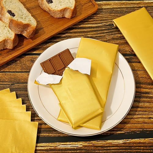 Miniatura 4 de Whaline 100 envoltorios de papel de aluminio dorado para dulces de chocolate con respaldo de papel grueso para manualidades, hogar, cocina,