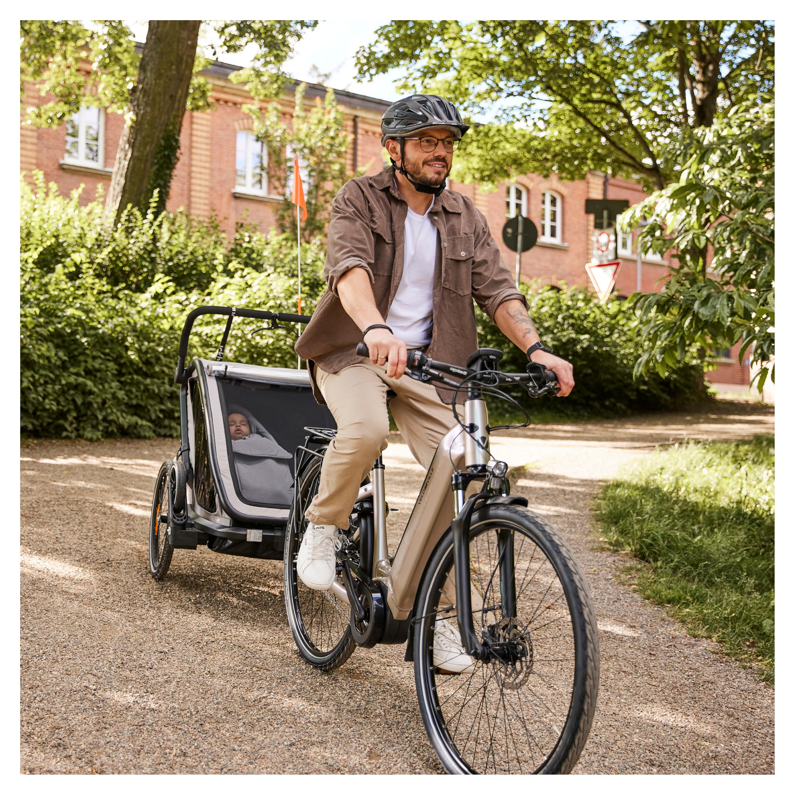 hauck 3in1 Fahrradanhänger Bike N Walk Duo Set inkl. Baby Lounger & Regenschutz | Zwillingsanhänger und Kinderwagen für 2 Kinder bis 44 kg | faltbar & gefedert