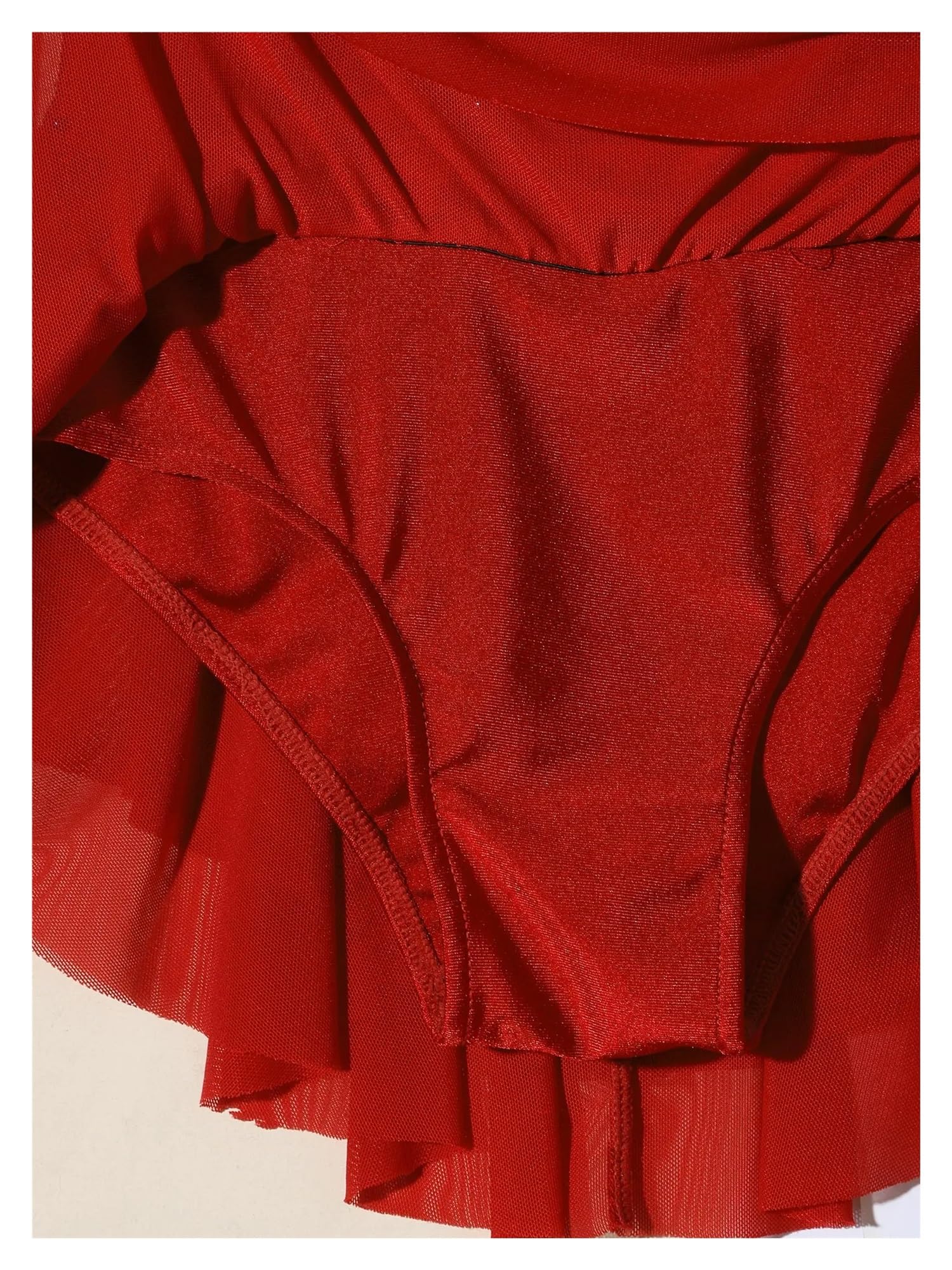 Vestido de Patinaje artístico for niños, Vestido de Gasa Brillante for Danza y Ballet, Leotardo for Gimnasia y Patinaje sobre Hielo para Mujeres(Burgundy,16)